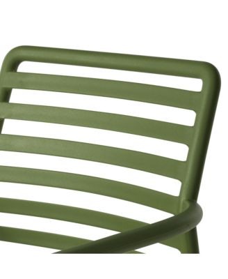 5-Piece Indoor Outdoor Metal Patio Dining Table Set With Stackable Plastic Patio Arm Chairs