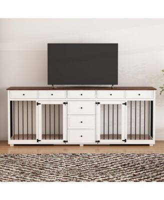 Large Dog Crate With 8 Drawers, Indoor Large Furniture Style Dog House Cage