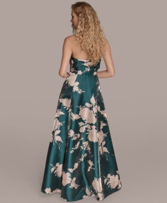 Women's Strapless Floral-Print Gown