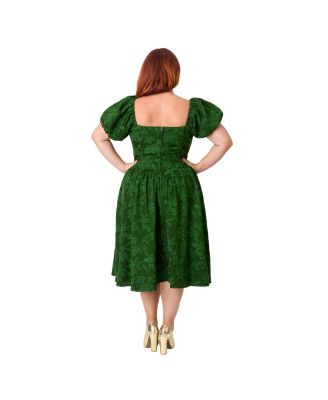 Women's Plus Size Puff Sleeve Swing Dress