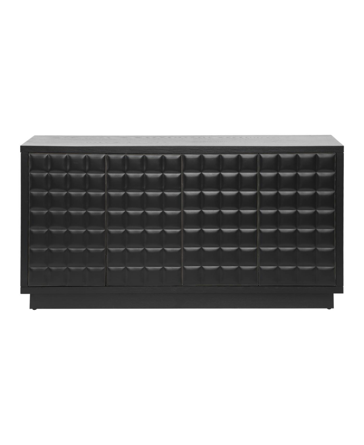 Streamdale Furniture Modern 4-Door Storage Cabinet with Geometric Doors & Metal Trim