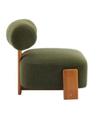 Modern Boucle Lounge Chair with Solid Wood Frame