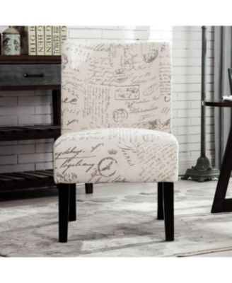  Capa English Letter Print Fabric Armless Contemporary Chair