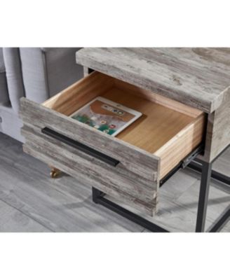 Astral 3-Piece Bedroom Set: Tufted Wingback Bed & Two Gray Nightstands