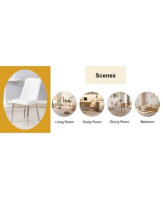  4 Modern PU Leather Dining Chairs with Silver Metal Legs