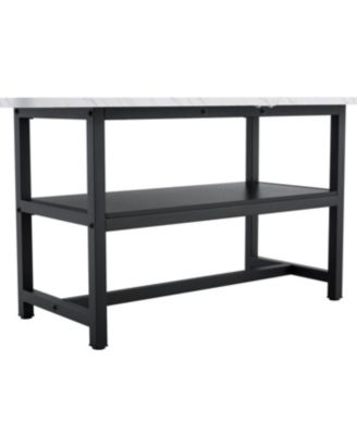  71" Dining Table with White Textured MDF Top & Storage Platform