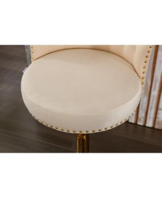 Velvet 360 Rotating Bar Chair with Adjustable Height - Modern Kitchen Island Chair