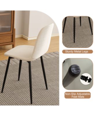 Modern Knit Fabric Dining Chairs with Iron Legs