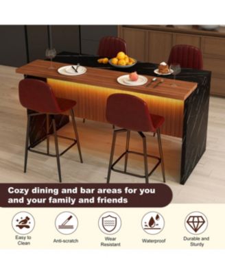 Marble Kitchen Island with LED Lighting & Grille Details