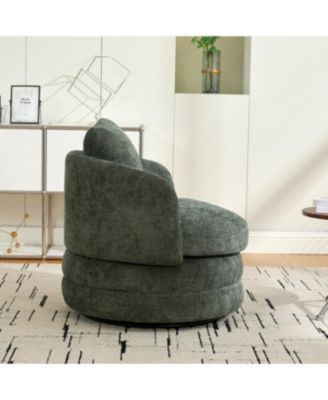 30"W Modern Round Swivel Barrel with Pillow