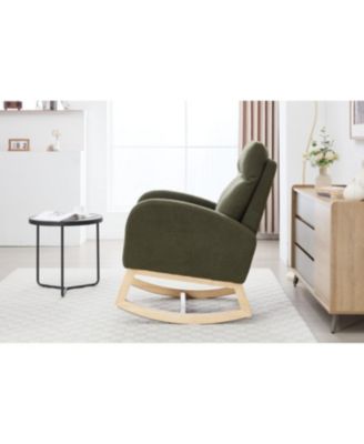 Teddy Fabric Leisure Rocking Chair with Footstool