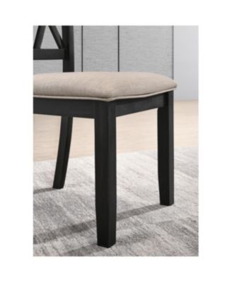  7-Piece Dining Set, Hairpin Dining Table with 6 Cross-back Chairs, Rich Black