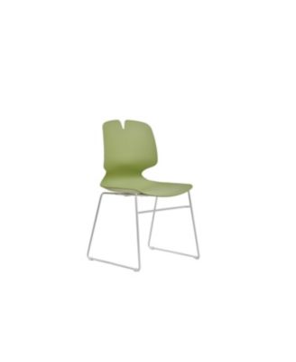 Streamdale Modern Stacked Office Chairs Set of 4 (Green/Grey) - Polypropylene, 180KG Cap