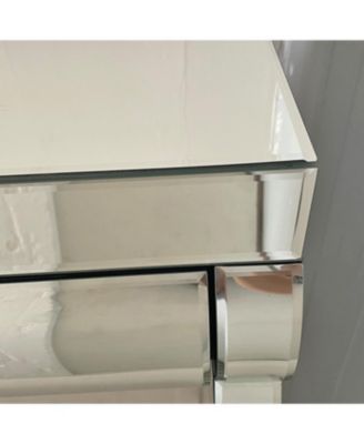  Silver Mirror Console Table with 2 Drawers