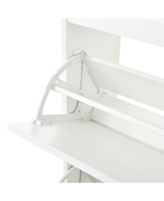 Streamdale Two drawers, three-fold doors, large storage shoe cabinet, white