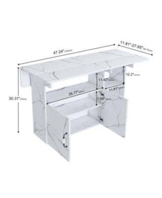  Multi-Functional Folding Table with Storage Shelves and Wheels