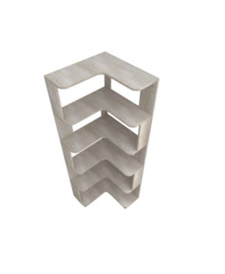 Streamdale 6 Tier L-Shaped Corner Bookshelf with Anti-Drop Panel & Tipping Device, Light Gray
