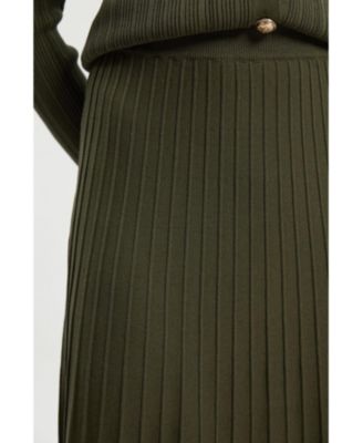 Women's Textured Knit Full Midi Skirt