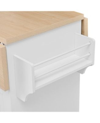 Streamdale Multifunctional Extendable Kitchen Island Cart with Outlet & Wheels