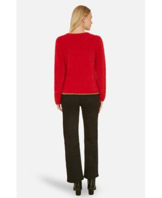 Women's Fluffy Star Holiday Sweater