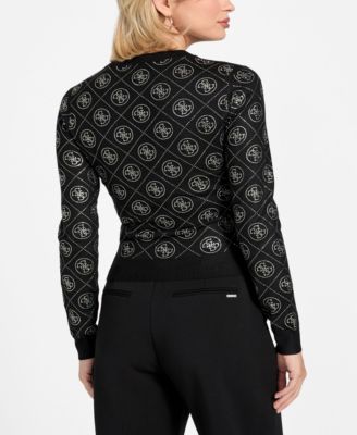 Women's Long-Sleeve Crewneck Rhinestones 4G Sweater