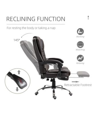 Executive Office Chair with Footrest, Padded Armrests,