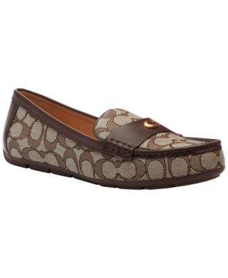 COACH - Women's Sculpted C Round Toe Suede Driver Loafers