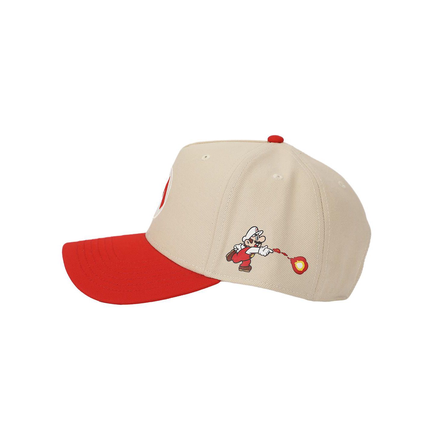 Мужская кепка SUPER MARIO Bros Fire Mario White and Red Retro Grandpa Snapback Hat, цвет: Белый — фото 4