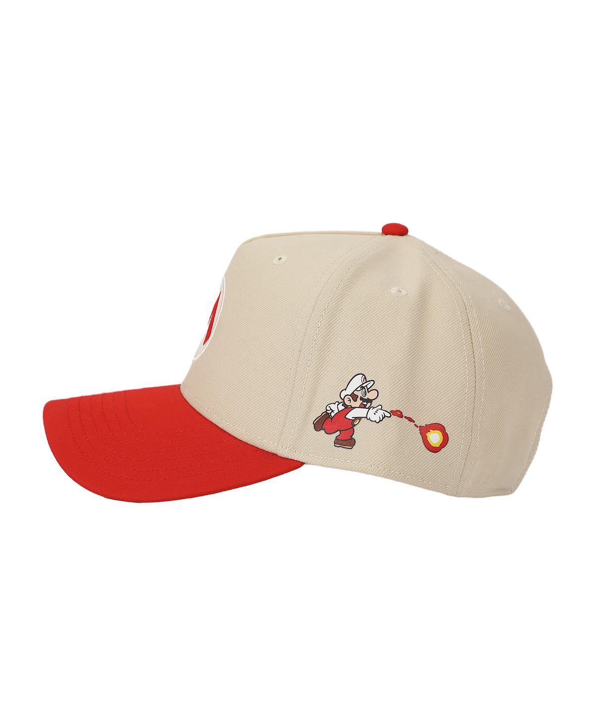 Super Mario Men's Bros Fire Mario White & Red Retro Grandpa Snapback Hat