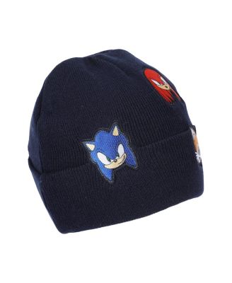 Men's Printed Character Patches Navy Cuff Beanie
