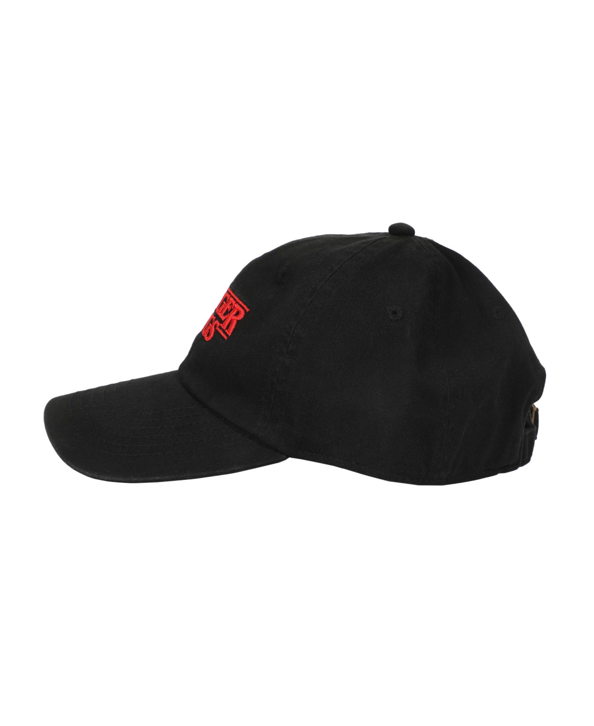 Stranger Things Men's Logo Black Unstructured Baseball Cap.