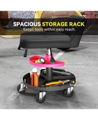 Rolling Garage Mechanic Stool with 300 Lb. Capacity