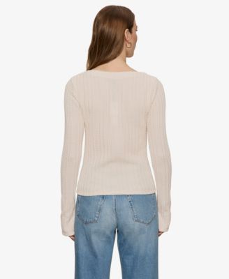 Women's Textured Boat Neck Top