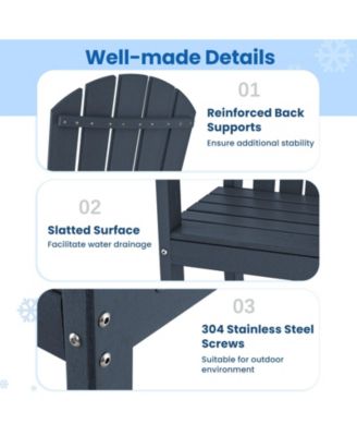 Set of 2 HDPE Counter Height Bar Stools for Outdoor Patio