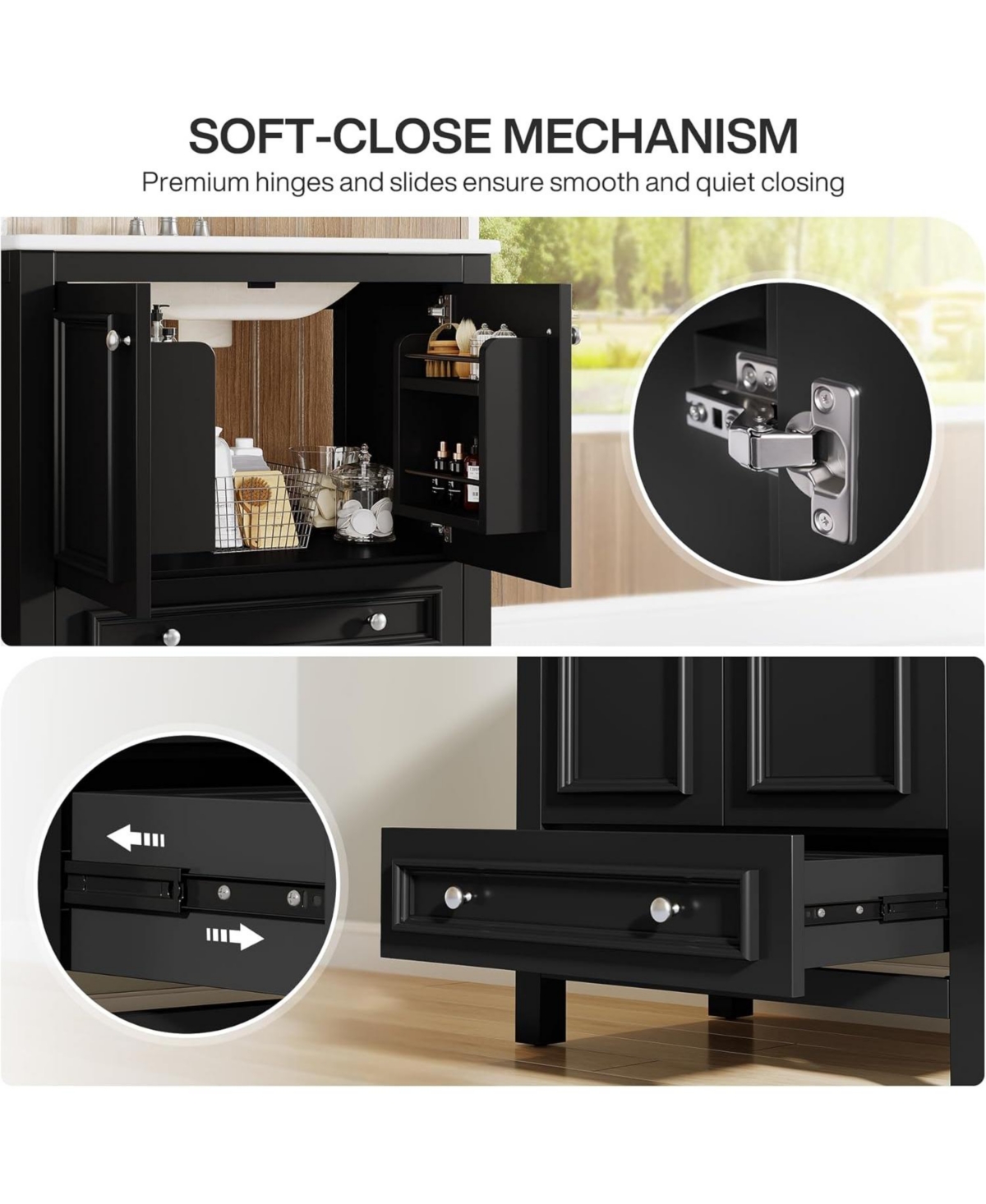 Tribesigns 30" Modern Bathroom Vanity with Sink, Freestanding Vanities Cabinet Combo
