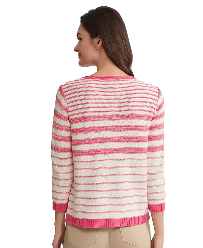Women's Striped Crewneck Sweater - thumbnail 4