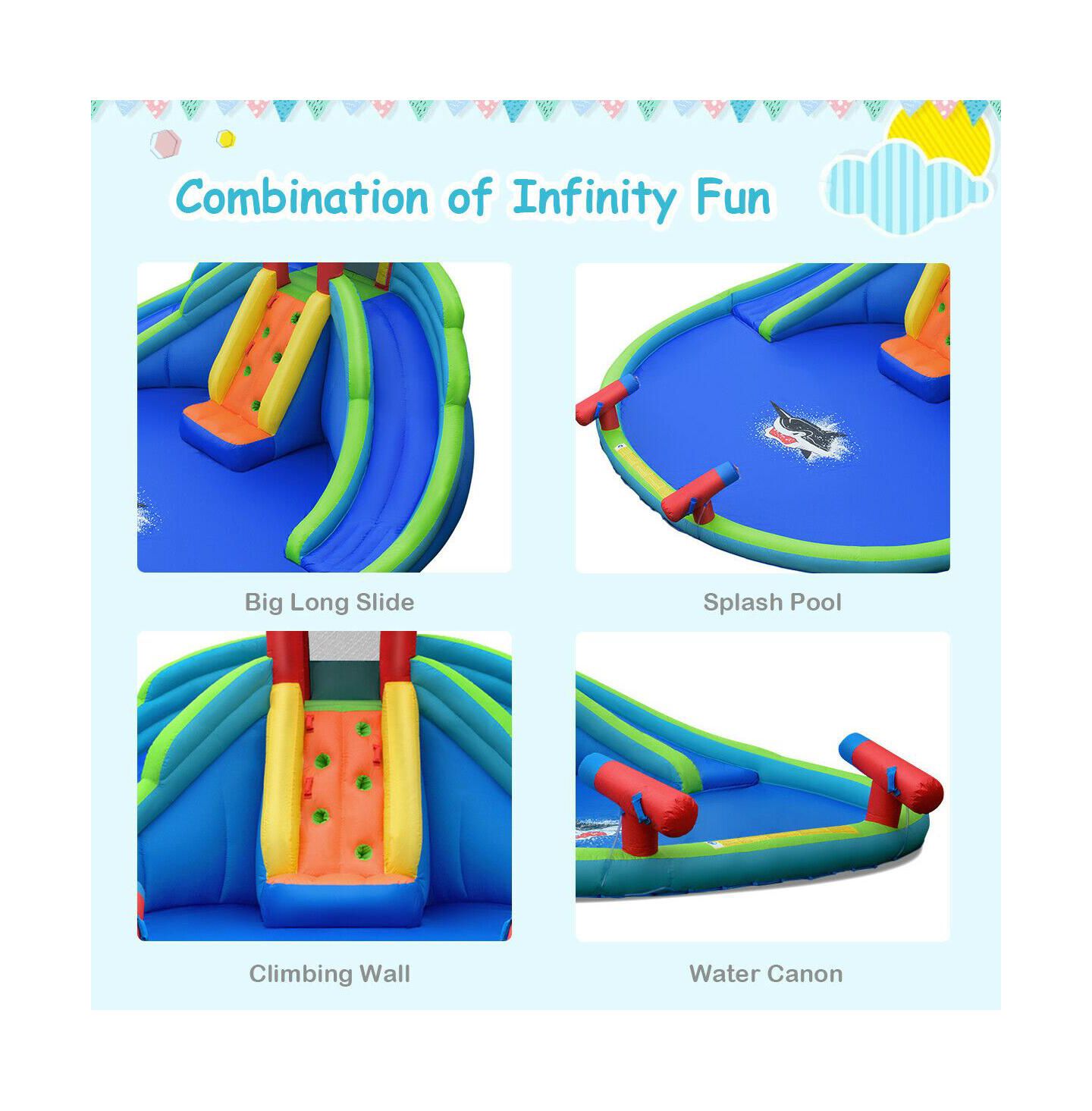 Детская игрушка HONGGE Inflatable Water Slide and Bounce House with Splash Pool and Climbing Wall, Accommodates 3 Children, Ages 3+, цвет: Colorful — фото 9