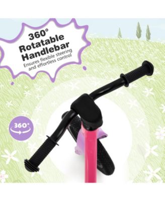 12-Inch Balance Bike with Adjustable Seat and Rotatable Handlebar for Over 36 Months Old