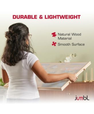 1000-Piece Puzzle Board with Drawers, Lazy Susan & Cover - Rotating Wooden Jigsaw Puzzle Table