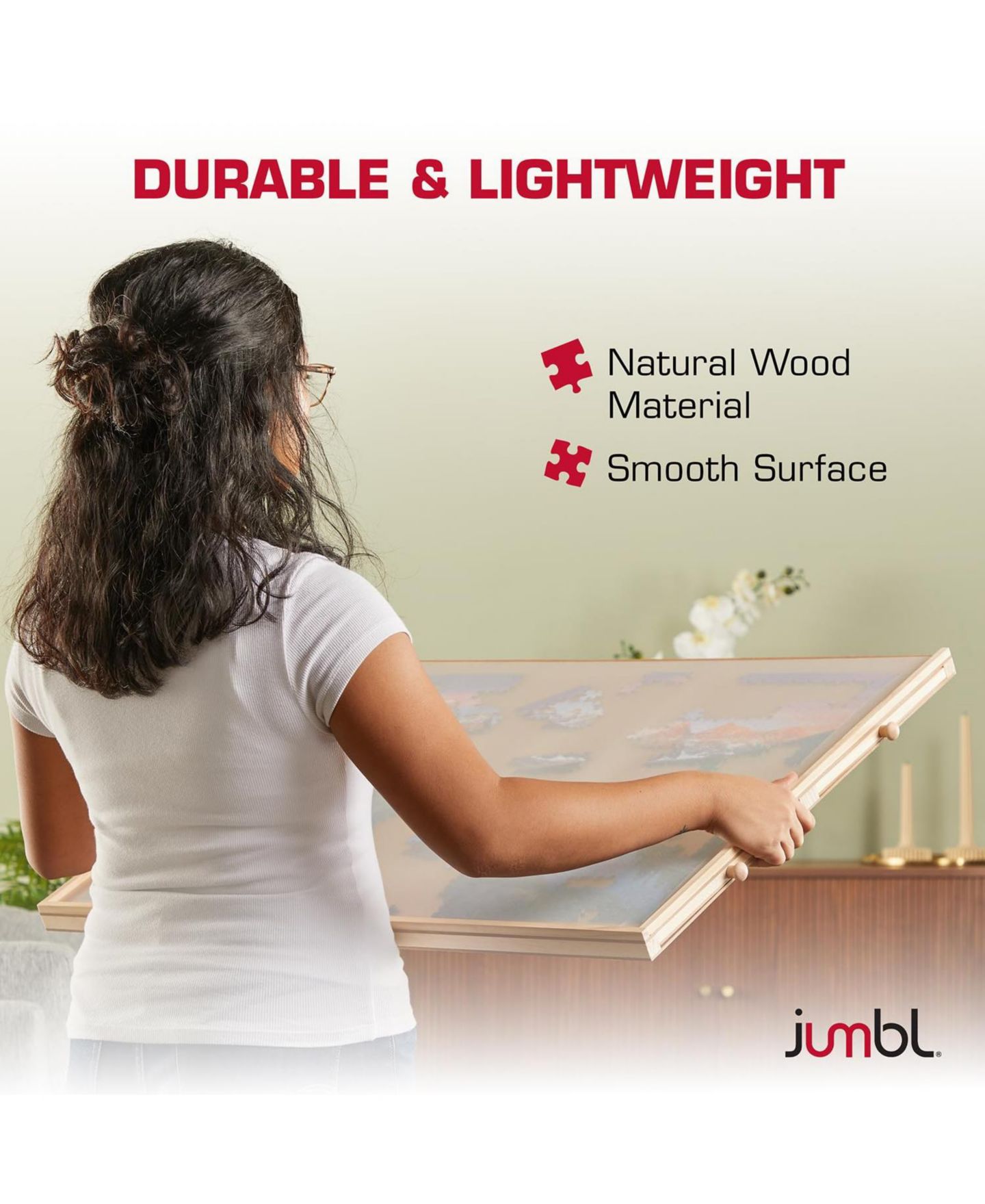 Детская игрушка Jumbl 1000-Piece Rotating Puzzle Board with Drawers, Ages 14+, цвет: Натуральный — фото 8