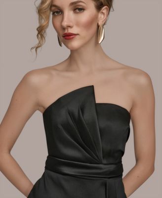 Women's Asymmetric Twist Strapless Gown