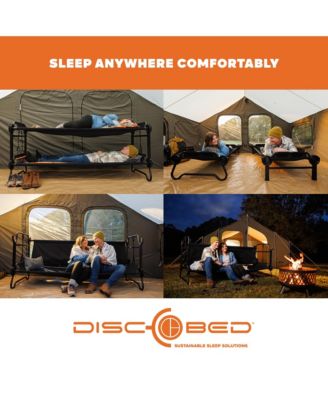 Large Outdoor Convertible 2 Person Portable Camping Bunk Cots, Black