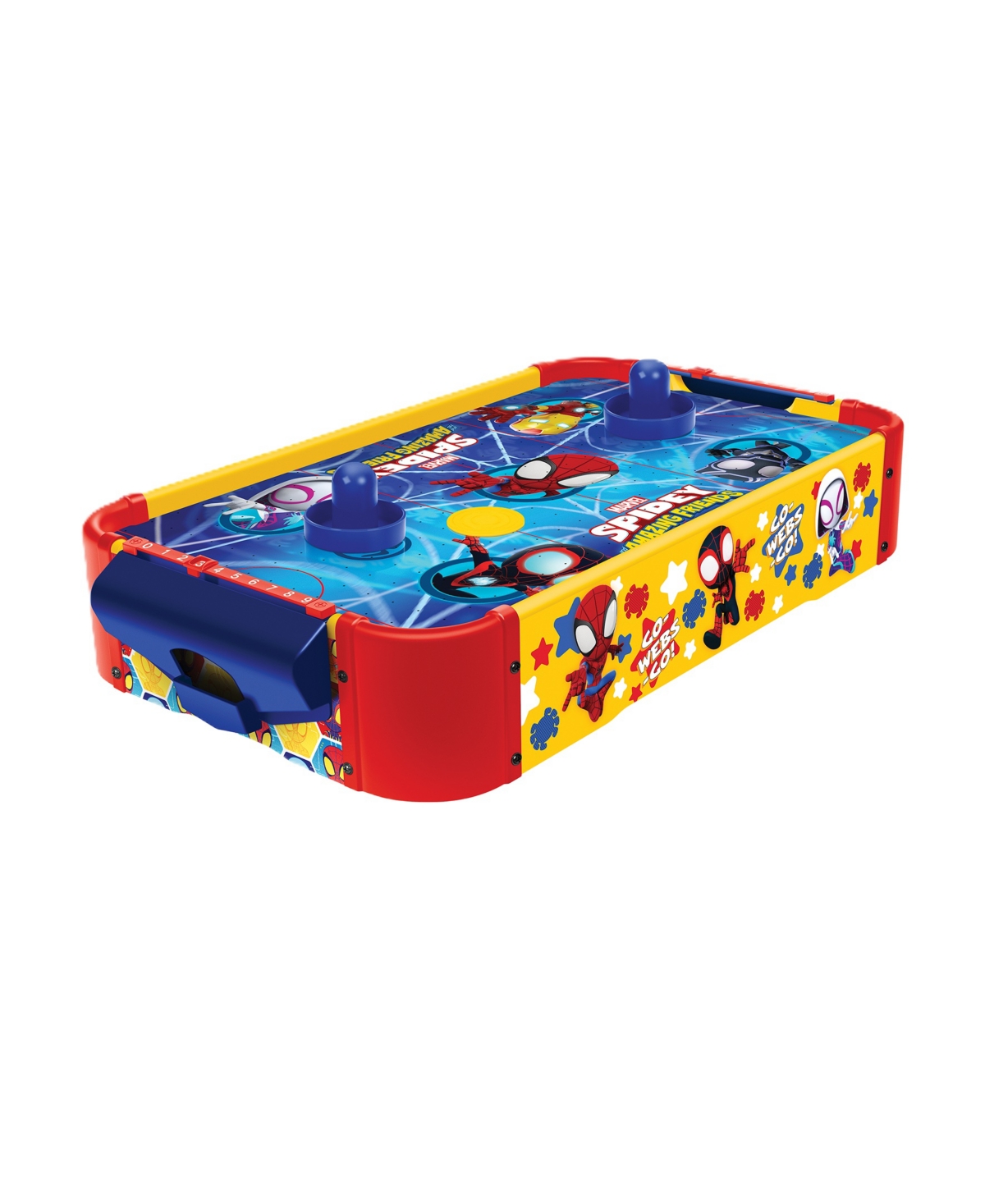 World Tech Toys Marvel Spider-Man Electric Tabletop Air Hockey Wood