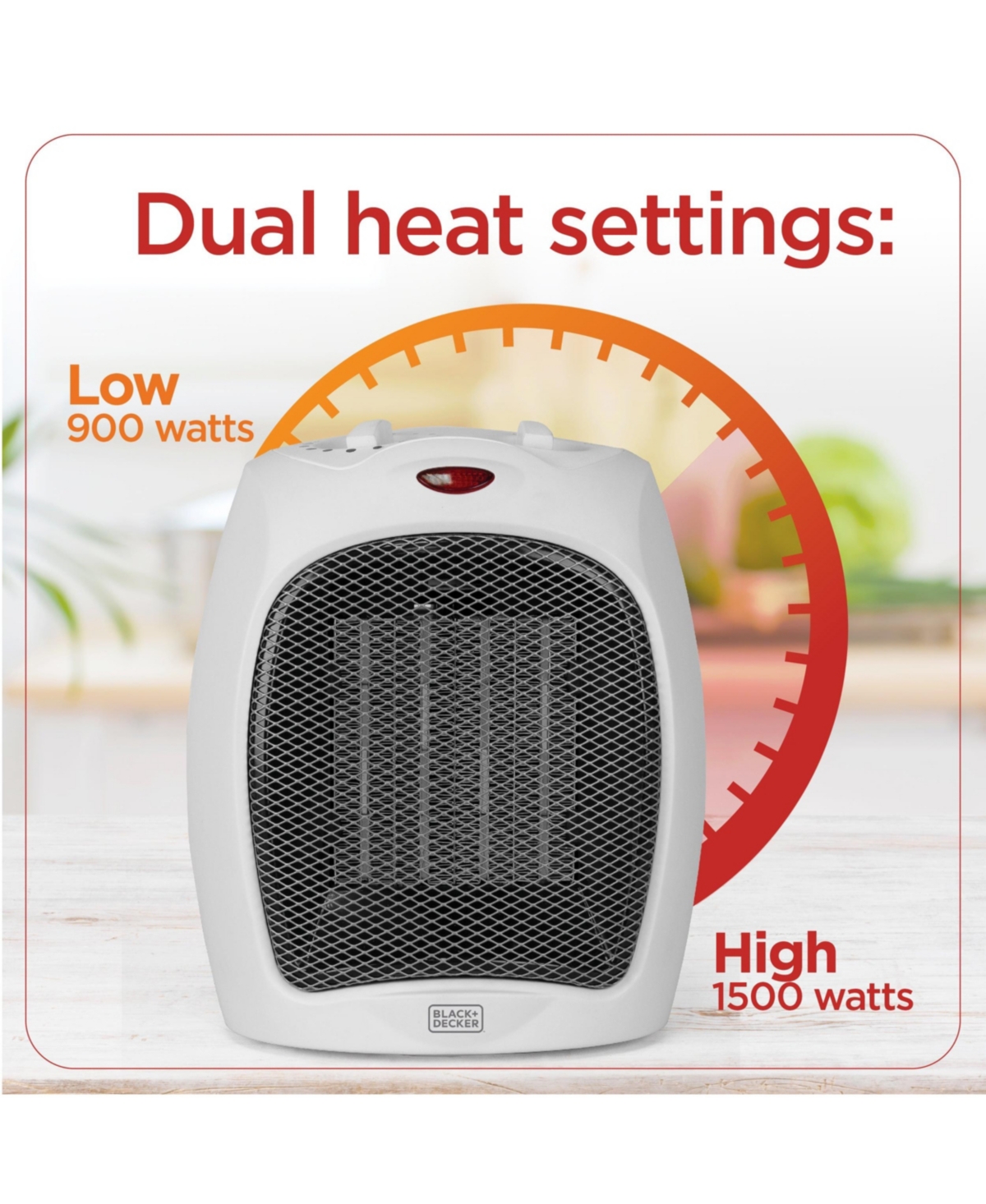 Black & Decker Black and Decker Portable Space Heater, 1500W Small Space Heater with Overheat Protection for Indoor Use, White