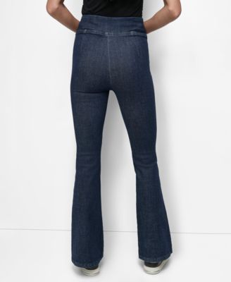 Petite High-Rise Flared-Leg Pull-On Jeans