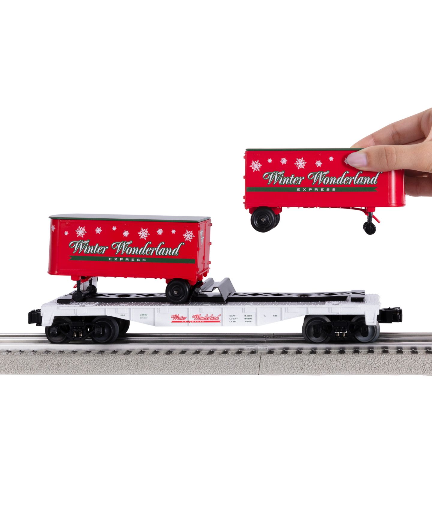 Детская игрушка Lionel O Gauge Winter Wonderland Flatcar With Two Removable Piggyback Trailers — фото 8