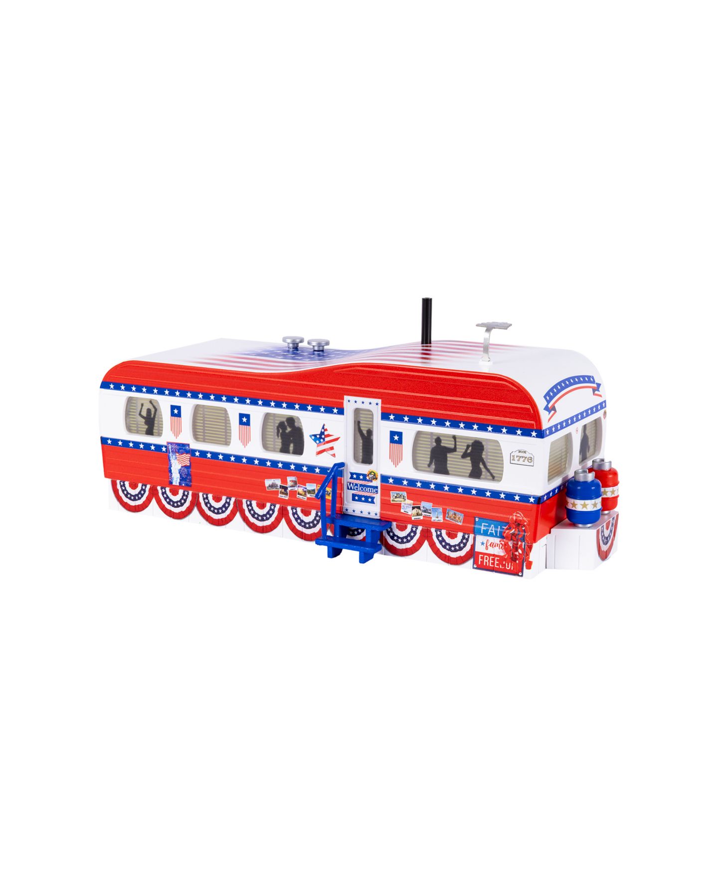 Детская игрушка Lionel O Gauge Patriotic Plug-Expand-Play Illuminated Mobile Home Trailer — фото 1
