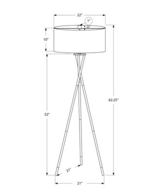 Lighting 62" Metal Tripod Floor Lamp