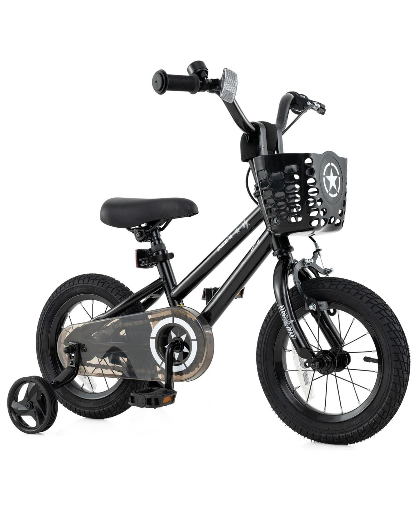 Детская игрушка SUGIFT 12 Inch Kids Bike with Adjustable Handlebars and Training Wheels, Ages 3-8, цвет: Чёрный — фото 1