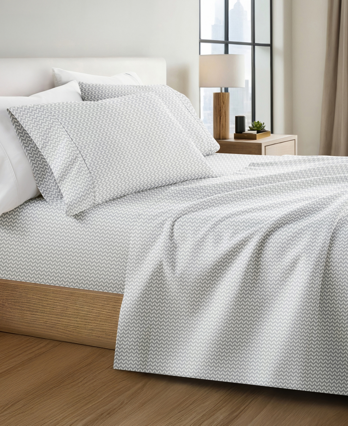 ienjoy Home The Farmhouse Chic Premium Ultra Soft Pattern 4-Pc. Sheet Set, California King